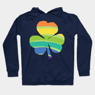 Rainbow Stripes Shamrock for St Patricks Day Hoodie